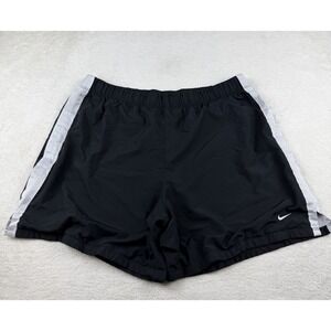 Nike Performance Athletic Gym Shorts Swoosh Logo Black Women's Size L (12-14)